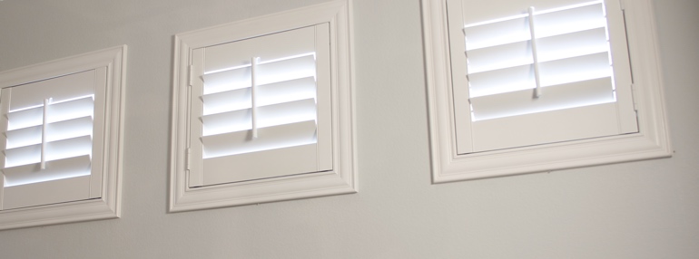 Small Windows in a Miami Garage with Plantation Shutters